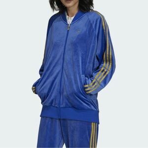 Adidas Velvet Blue and Gold Track Suit size medium
